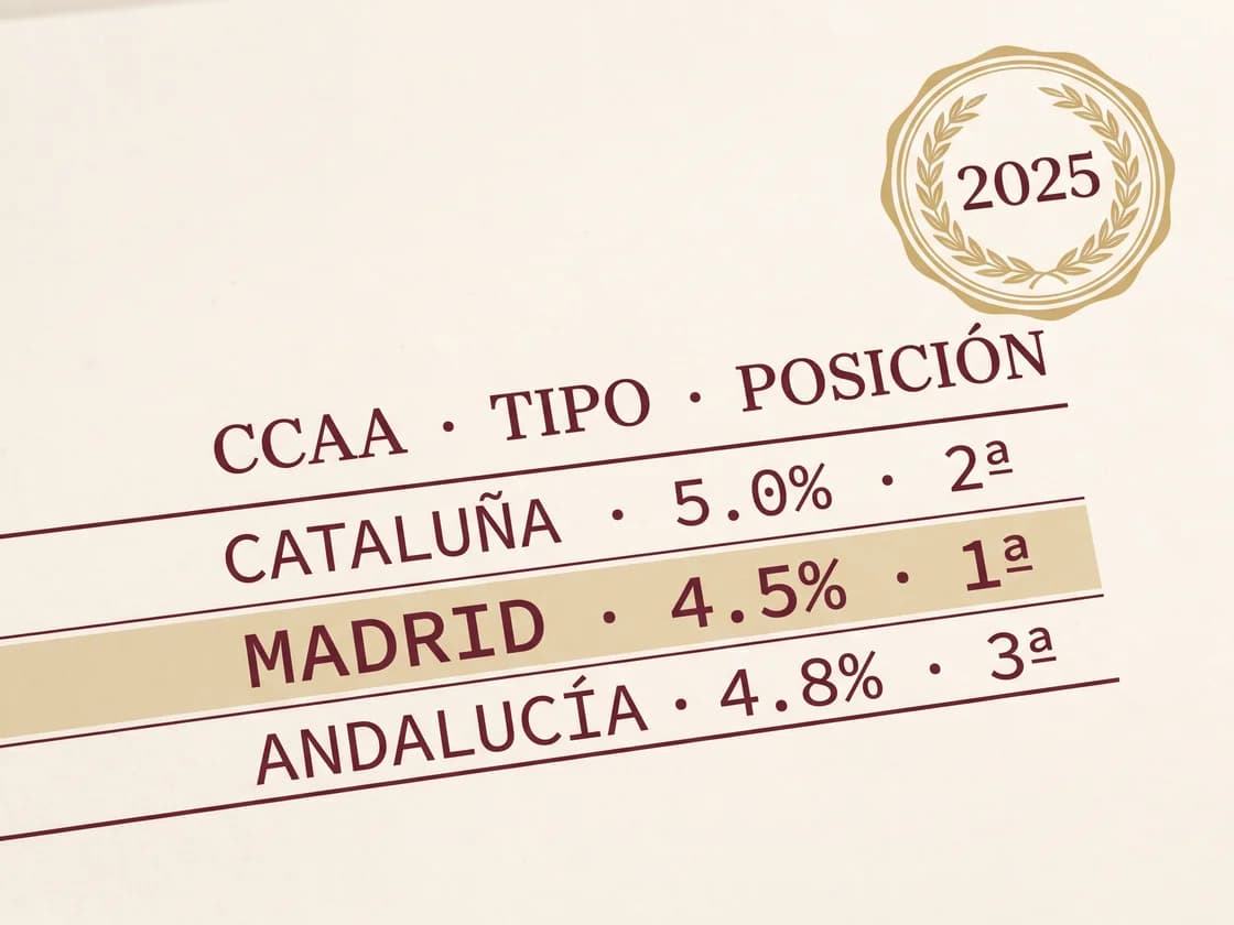 Rankings de presión fiscal entre comunidades autónomas